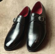 Black Plain toe Single Monkstrap