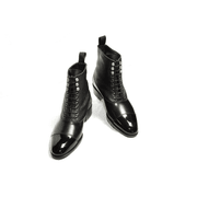 Pebbled Leather Balmoral Boot