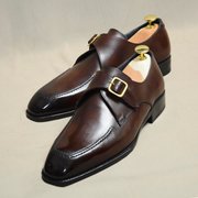 Brown Patina Eagle Toe Single Monkstrap
