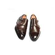 Brown Americano Coffee Leather Double Monkstraps