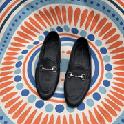 Unlined Grain Leather Horsebit Loafer