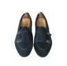 Navy Alligator Pattern Mixed Suede Monkstrap Loafer