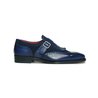 Navy Mixed Suede Kiltie Loafer With Brogue