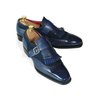 Navy Mixed Suede Kiltie Loafer With Brogue