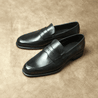 Navy Long Vamp Penny Loafer