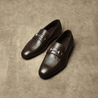 Dark Brown Grain Leather Horsebit Loafer