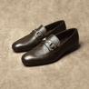 Dark Brown Grain Leather Horsebit Loafer