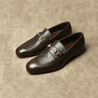 Dark Brown Grain Leather Horsebit Loafer