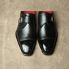 Black Single Monkstrap With Brogue