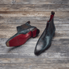 Marble Navy Box Calf Chelsea Boot