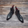 Marble Navy Box Calf Chelsea Boot