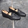 Black Grain Leather Horsebit Loafer