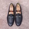 Black Grain Leather Horsebit Loafer