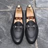 Black Grain Leather Horsebit Loafer