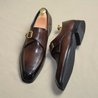 Brown Patina Eagle Toe Single Monkstrap