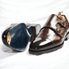 Brown Americano Coffee Leather Double Monkstraps