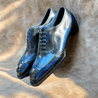 Handwelted Navy Patina Wingtip Oxford