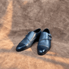 Navy Patina Double Monkstraps