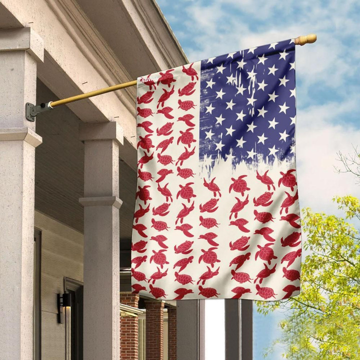 Turtle Celebrate Fourth Of July Independence Day Flag Ddh1594f