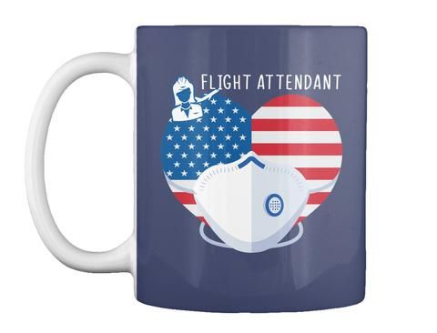 Vintage Funny Proud Flight Attendant With American Flag Gift For Friends Mug