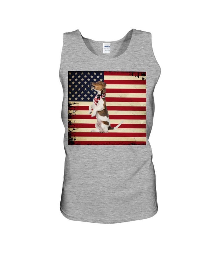 With Us Flag Gift For Russell Terrier Lovers Unisex Tank Top