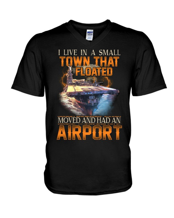 I Live In A Small Town Gift For Airport Lovers Guys V-Neck