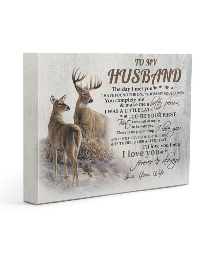 The Day I Met You Wild Deer Couple Wife Gift For Husband Matte Canvas