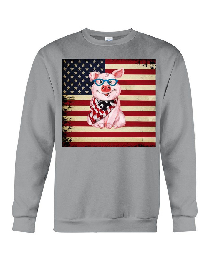 With Us Flag Gift For Pig Lovers Sweatshirt