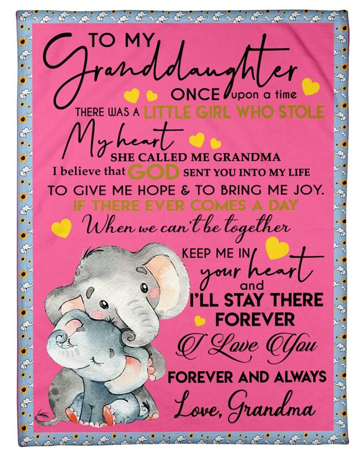 Elephant Grandma Gift For Granddaughter God Sent You In My Life Sherpa Fleece Blanket