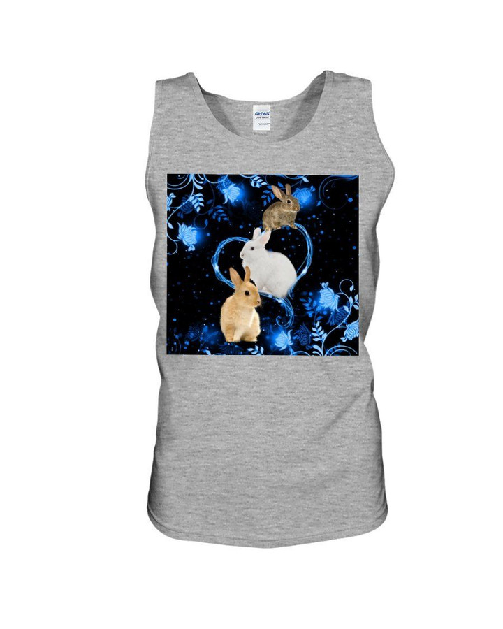 With Twinkling Blue Heart Gift For Rabbit Lovers Unisex Tank Top