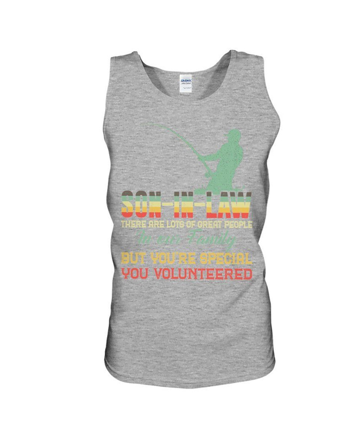 Gift For Son In Law Go Fishing Vintage You Volunteered Unisex Tank Top