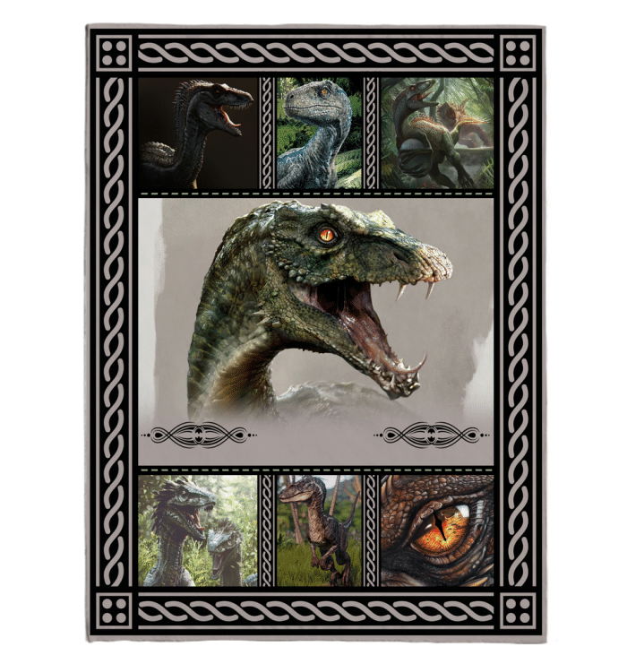 Velociraptor Dinosaurs Gift For Dinosaur Lovers Sherpa Fleece Blanket Sherpa Blanket