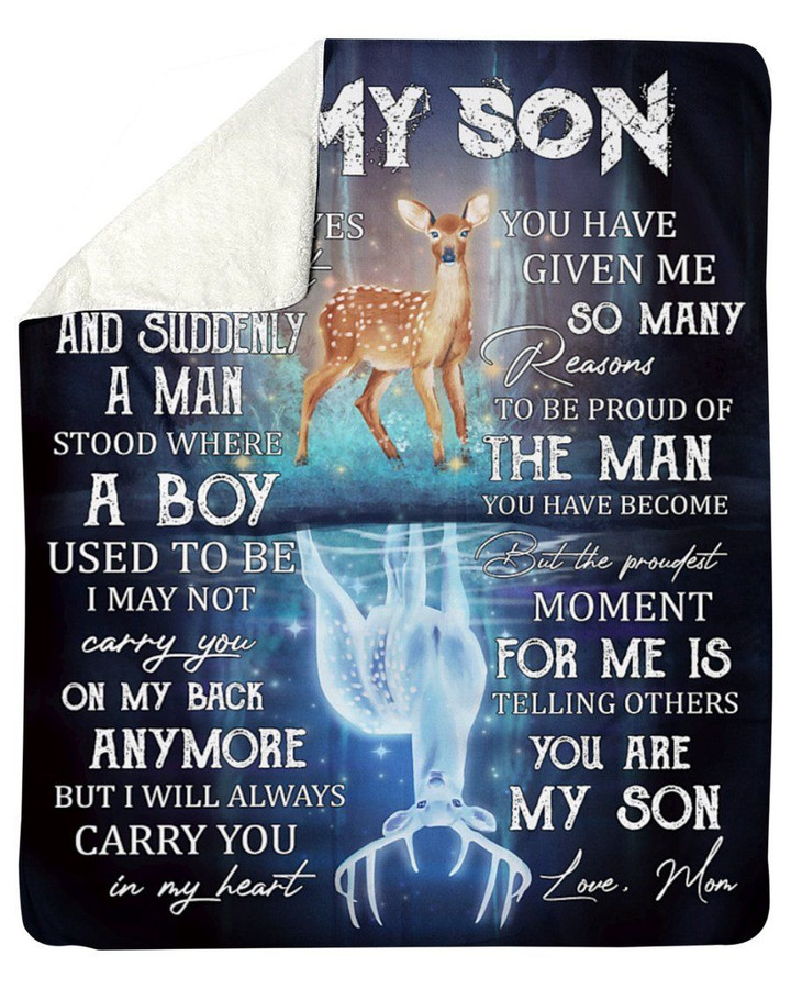 I Closed My Eyes For A Moment Deer Mom Gift For Son Sherpa Fleece Blanket Sherpa Blanket