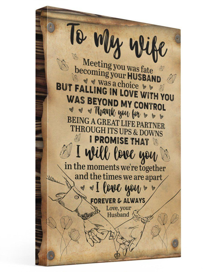 Meeting You Was Fate Becoming Your Husband Gift For Wife Matte Canvas