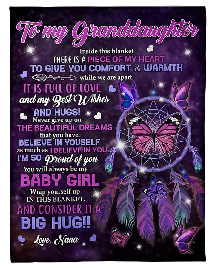 Purple Dream Catcher I Am So Proud Of You Nana Gift For Granddaughter Sherpa Fleece Blanket Sherpa Blanket