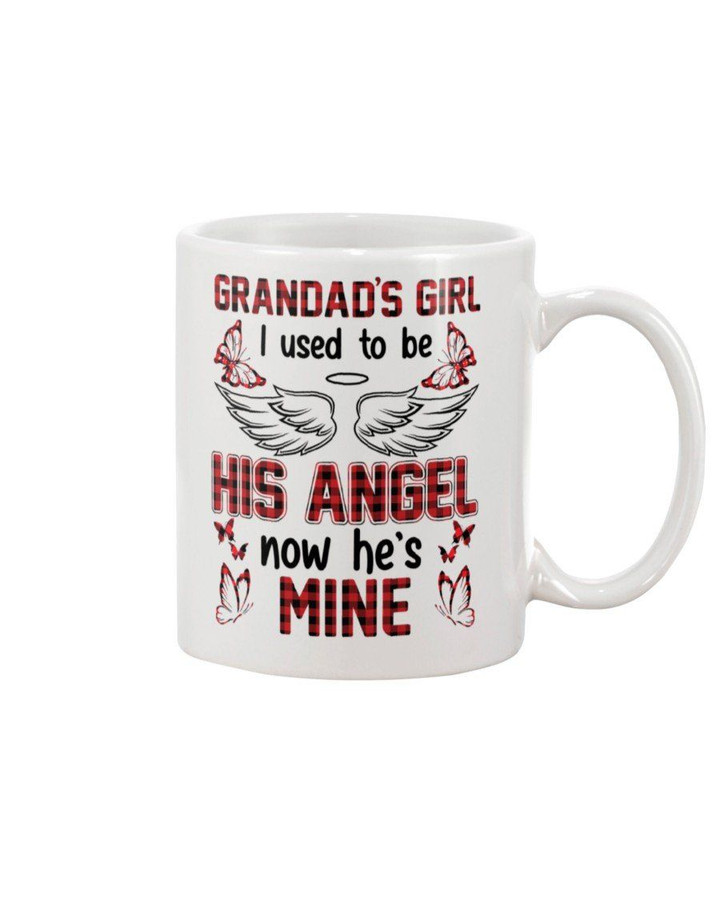 Plaid Red Gift For Grandad I Used To Be His Angel Mug