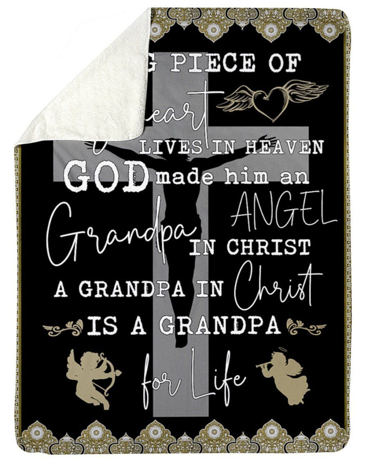 Gift For Angel Grandpa Jesus God Made Him An Angel Sherpa Blanket