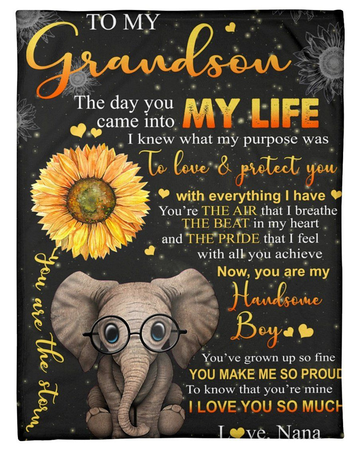 To Love And Protect You Gift For Grandson From Nana Custom Name Sherpa Fleece Blanket