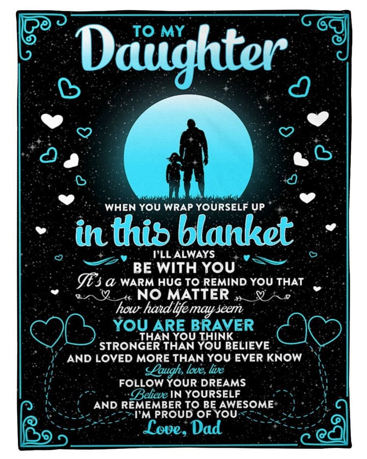 Follow Your Dreams Dad Gift For Daughter Moonlight Sherpa Fleece Blanket Sherpa Blanket