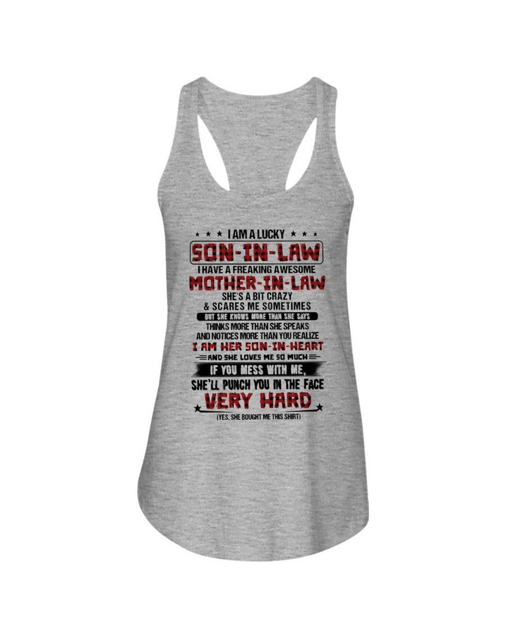 Having A Freaking Awesome Mother In Law Mess With Me Gift For Family Ladies Flowy Tank