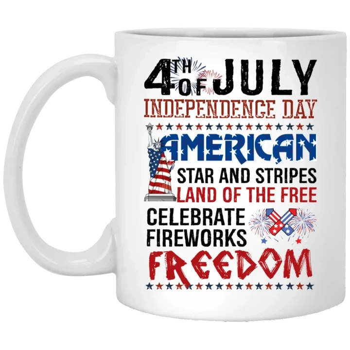 4th Of July Independence Day American Stars And Stripes Printed Mug