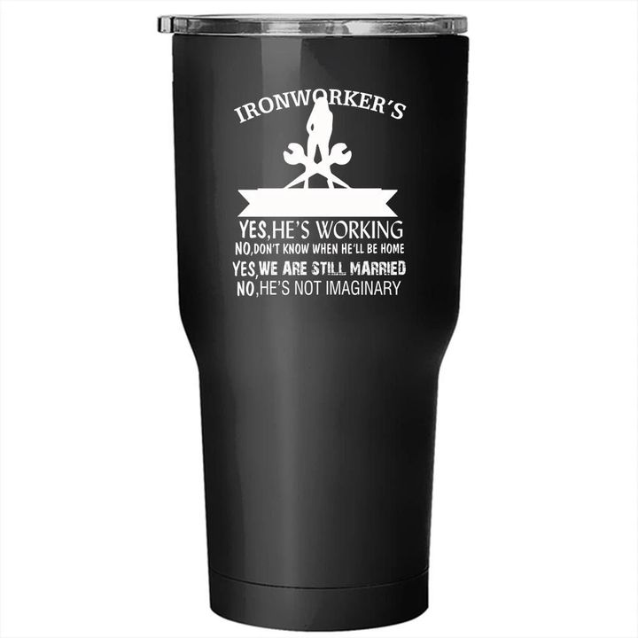 Ironworker's Wife Black Stainless Steel Large Tumbler