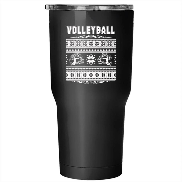 Volleyball Christmas Family Holiday Stainless Steel Large Tumbler