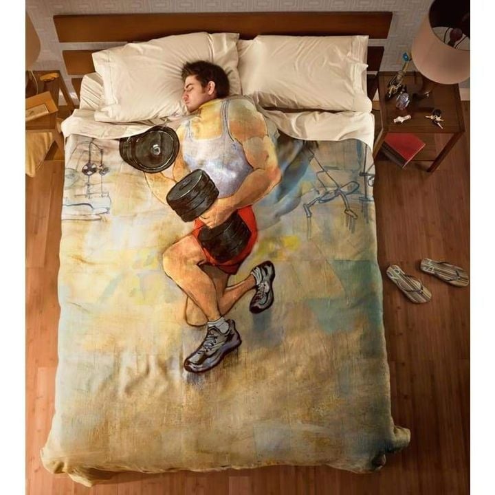 Funny Gift For Man Weightlifting Printed Sherpa Fleece Blanket