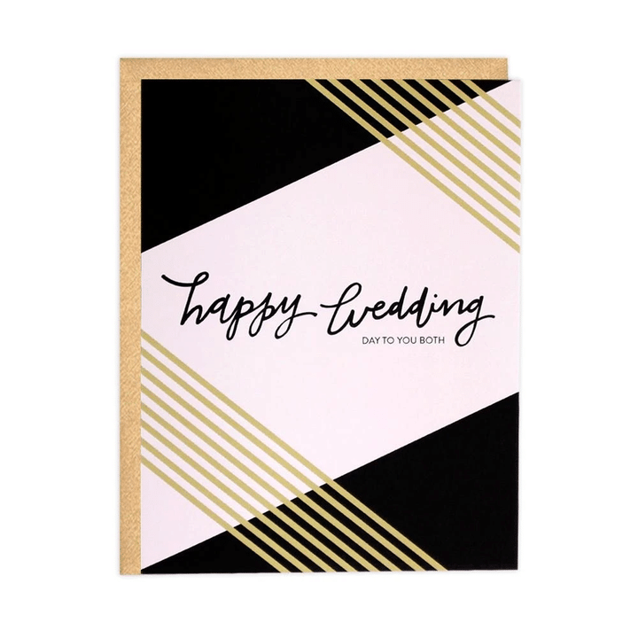 Black Theme Happy Wedding Folder Greeting Card Set Of 10