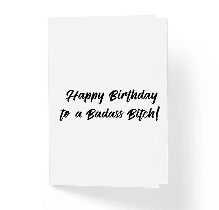 Happy Birthday To A Badass Bitch Folder Greeting Card Set Of 10