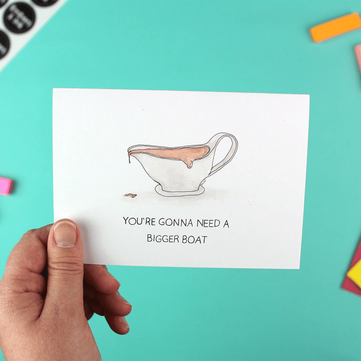You're Gonna Need A Bigger Boat Folder Greeting Card Set Of 10