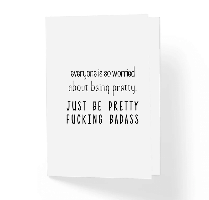 Just Be Pretty Fcking Badass Folder Greeting Card Set Of 10