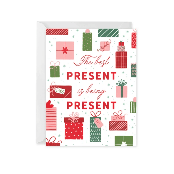 The Best Present Is Being Present Holiday Folder Greeting Card Set Of 10