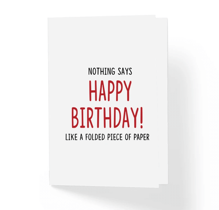 Nothing Says Happy Birthday Like A Piece Of Folded Folder Greeting Card Set Of 10